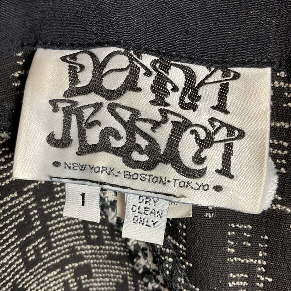 Vintage Donna Jessica Boho Art To Wear Patchwork Blazer Black and White Size 1 - Picture 8 of 12